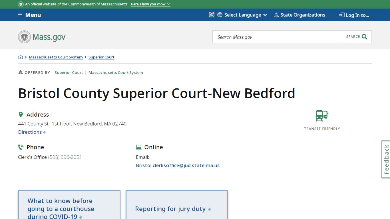 Bristol County Superior Court-New Bedford | Mass.gov